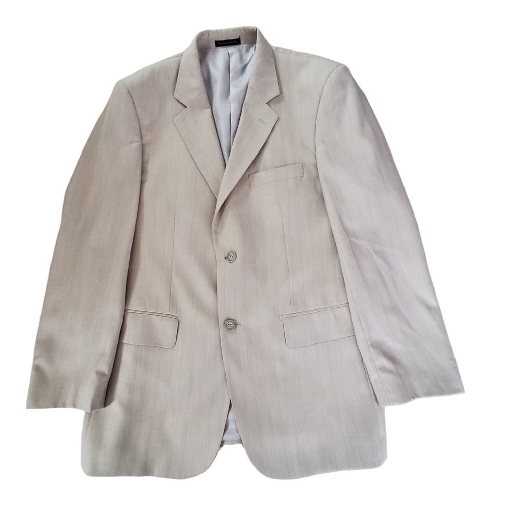 VINCI Men's 40R Tan Striped 2 Button Lined Blazer Sport Coat Italian Designed